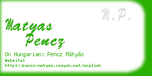 matyas pencz business card