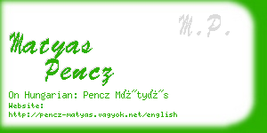 matyas pencz business card